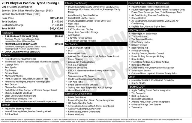 Used 2019 Chrysler Pacifica Touring-L w/ S Appearance Package image 4