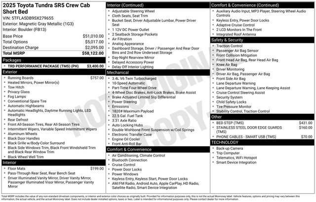 New 2025 Toyota Tundra SR5 w/ TRD Performance Package (TMS) image 7