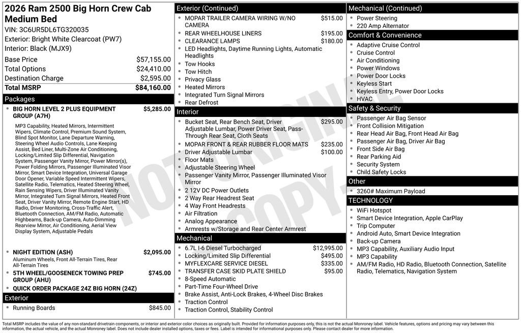 New 2026 RAM 2500 Big Horn AWD/4WD image 7