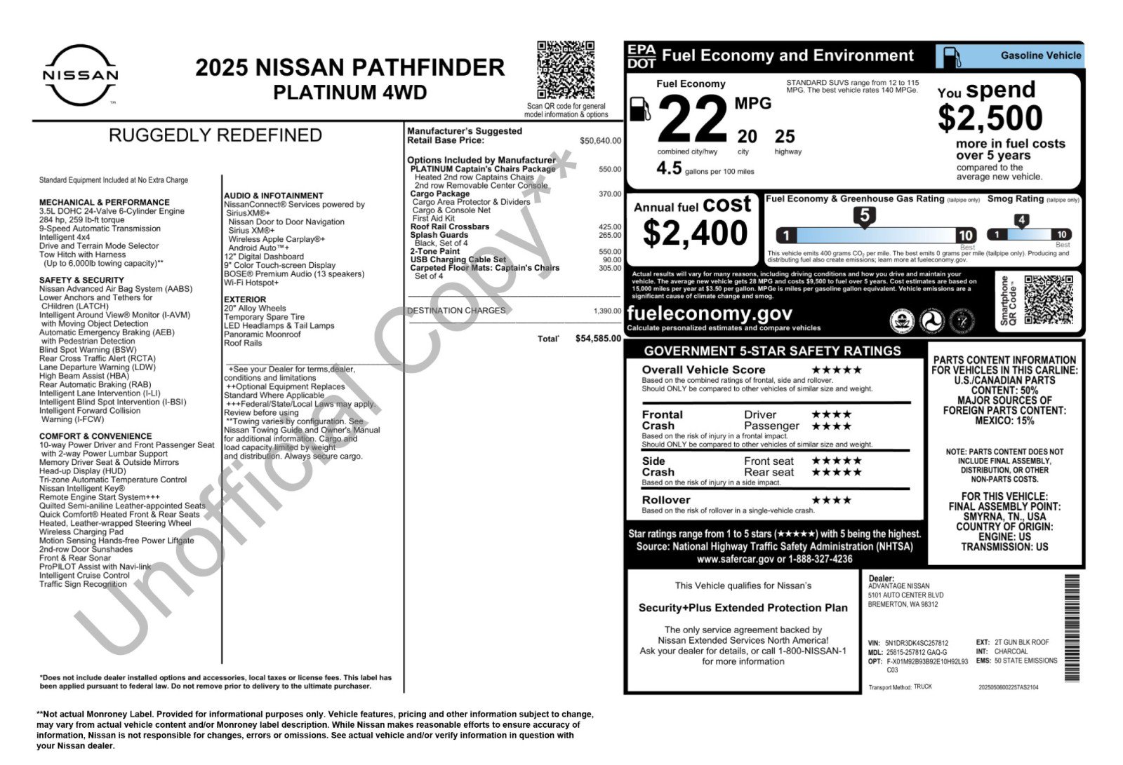 Used 2025 Nissan Pathfinder Platinum AWD/4WD image 58