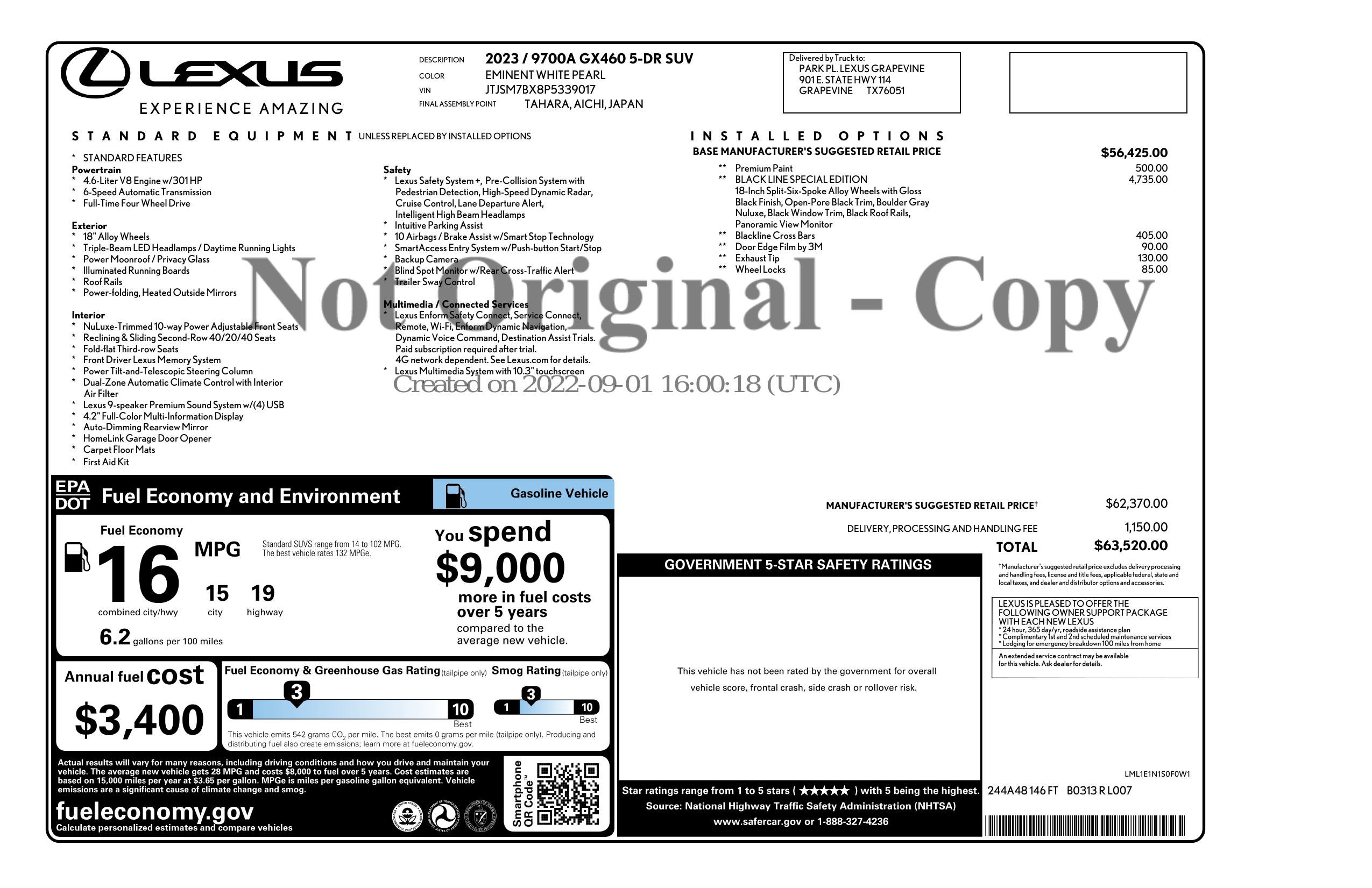 Used 2023 Lexus GX 460 w/ Black Line Special Edition AWD/4WD image 3
