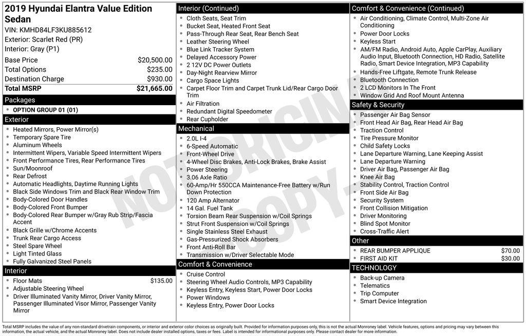 Used 2019 Hyundai Elantra Value Edition FWD image 34