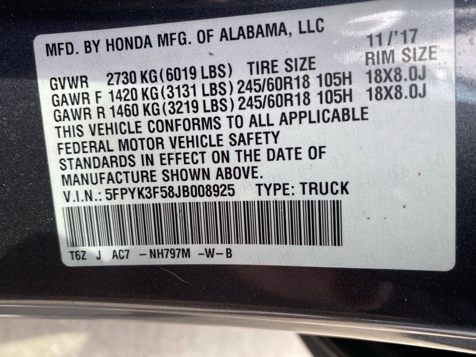 Used 2018 Honda Ridgeline RTL image 39
