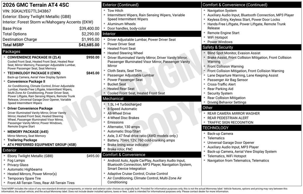New 2026 GMC Terrain AT4 w/ Convenience Package III AWD/4WD image 25