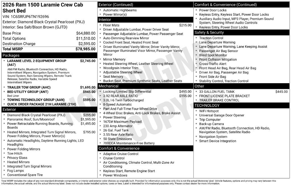 New 2026 RAM 1500 Laramie AWD/4WD image 6