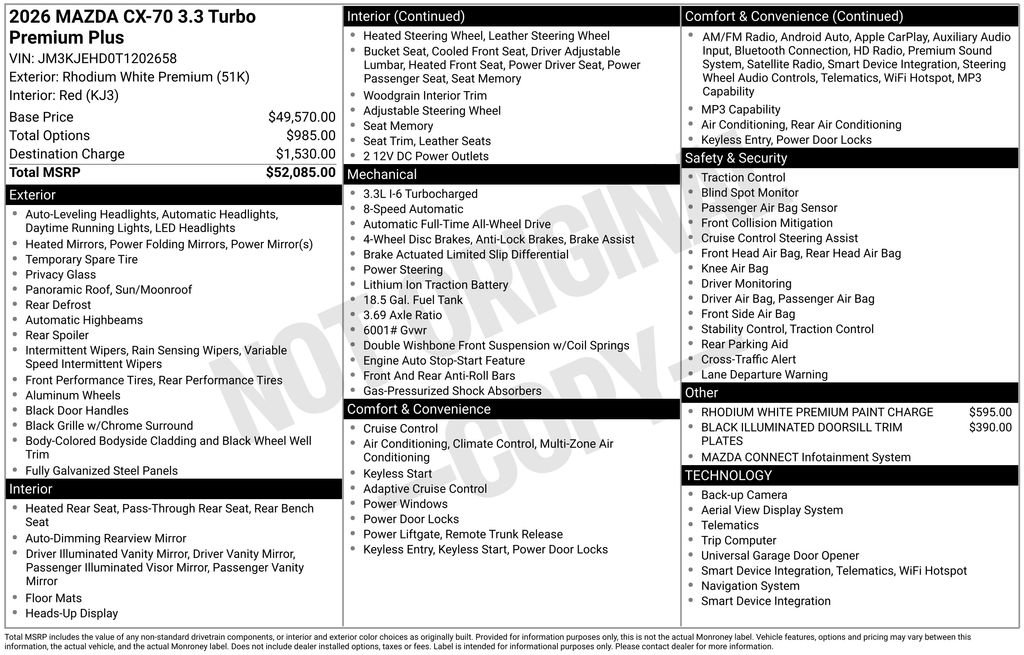 New 2026 MAZDA CX-70 3.3 Turbo w/ Premium Plus Pkg image 2