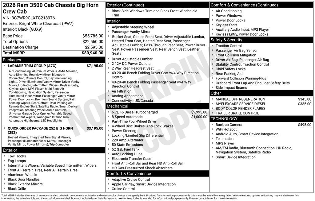 New 2026 RAM 3500 Big Horn w/ Laramie Trim Package image 24