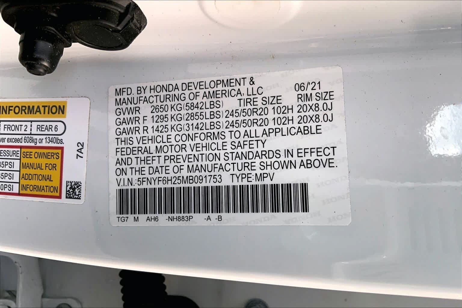 Certified 2021 Honda Pilot Special Edition image 34