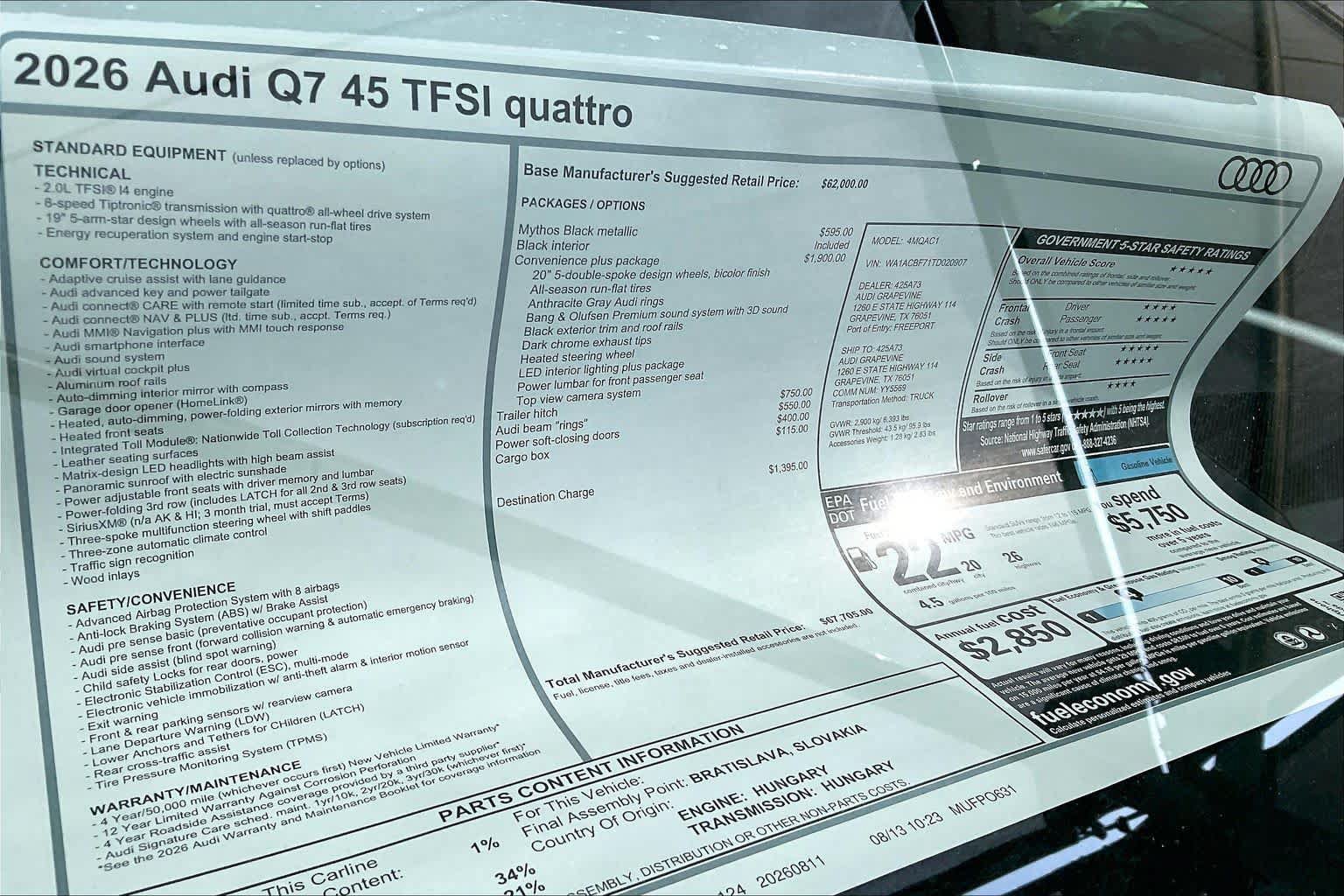 New 2026 Audi Q7 2.0T Premium AWD/4WD image 19