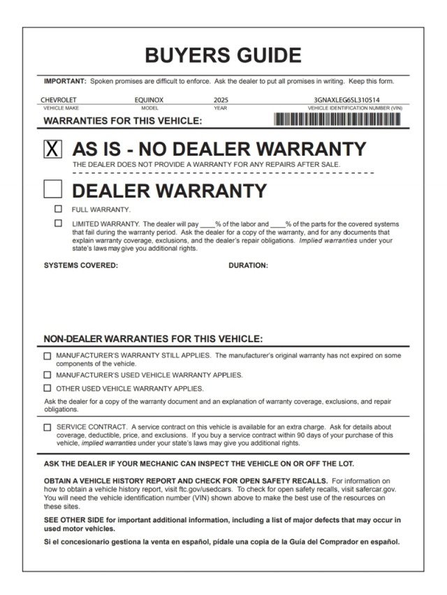 Used 2025 Chevrolet Equinox RS w/ Convenience Package III FWD image 33