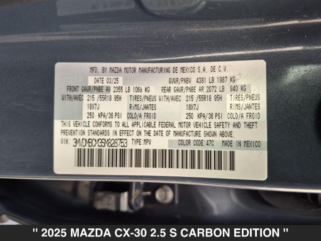 Used 2025 MAZDA CX-30 AWD 2.5 S w/ Preferred Package image 38