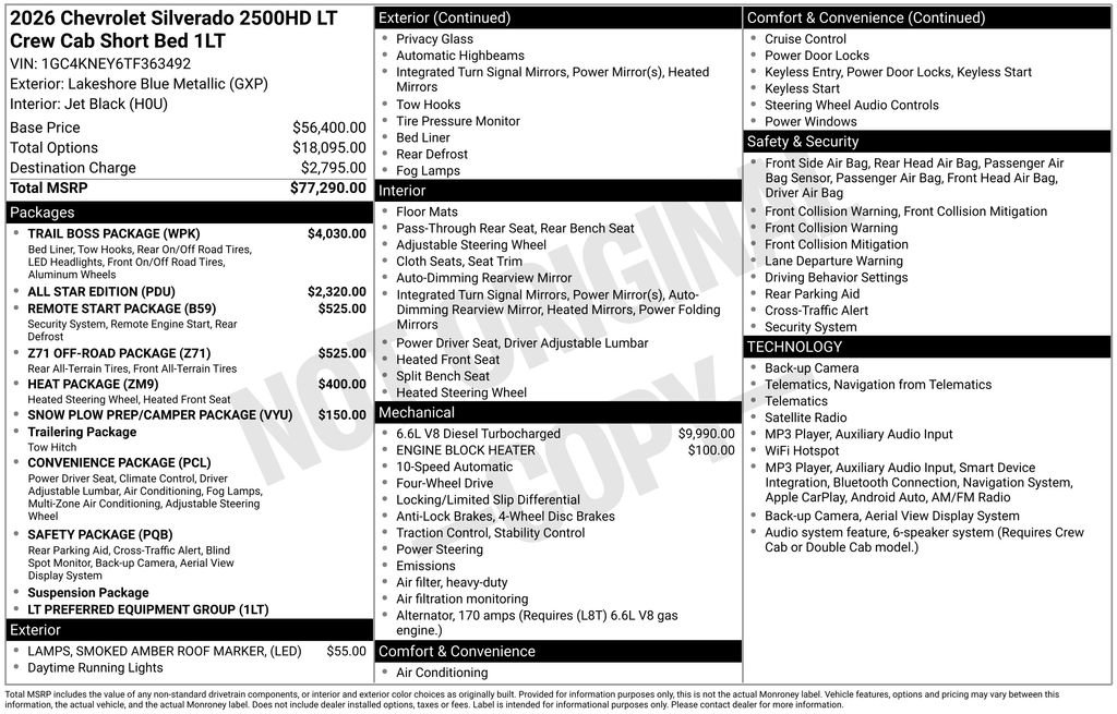 New 2026 Chevrolet Silverado 2500 LT w/ Trail Boss Package AWD/4WD image 21