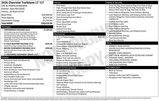 New 2026 Chevrolet TrailBlazer LT w/ Convenience Package image 2