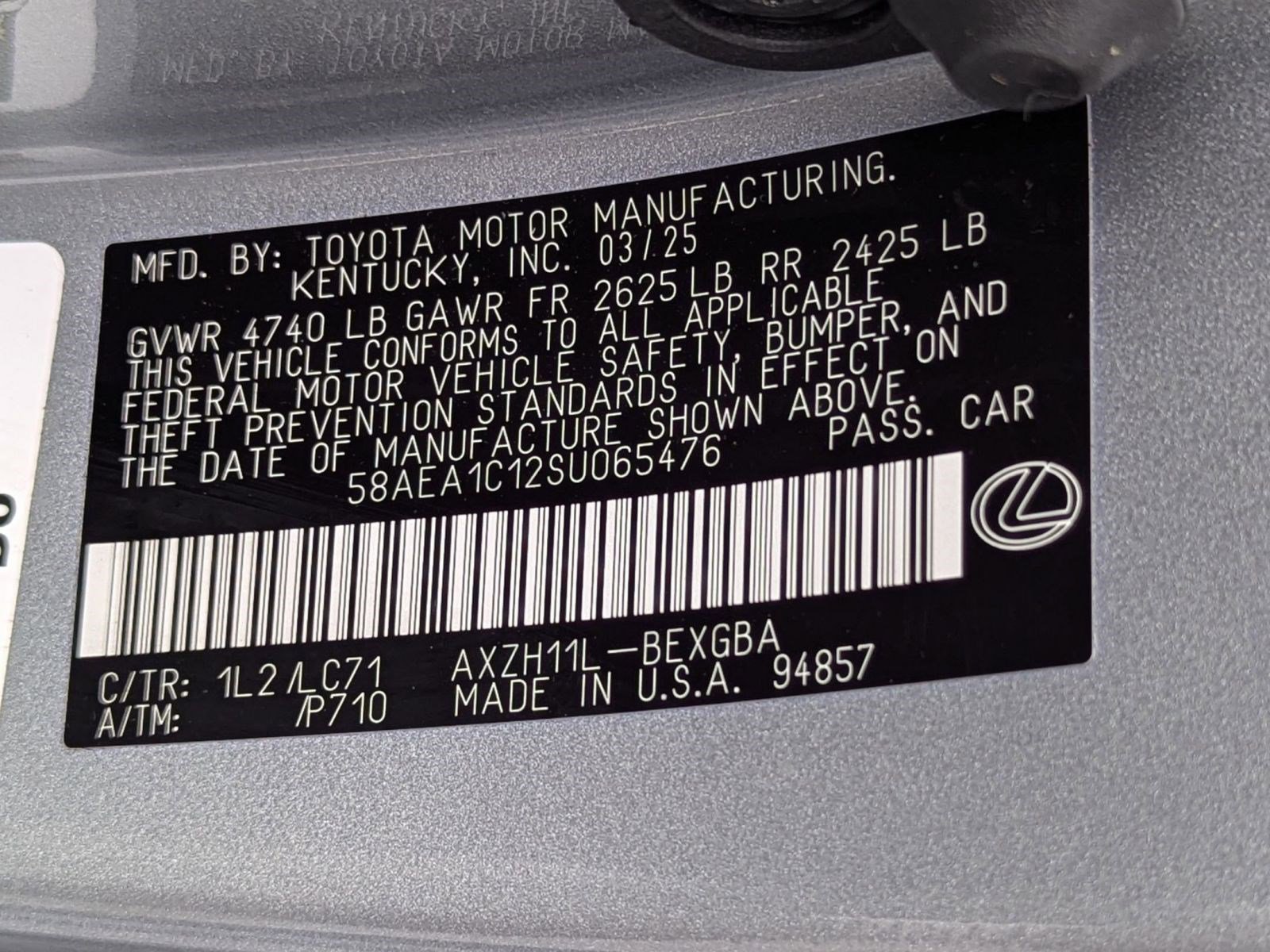 Certified 2025 Lexus ES 300h w/ Luxury Package image 20