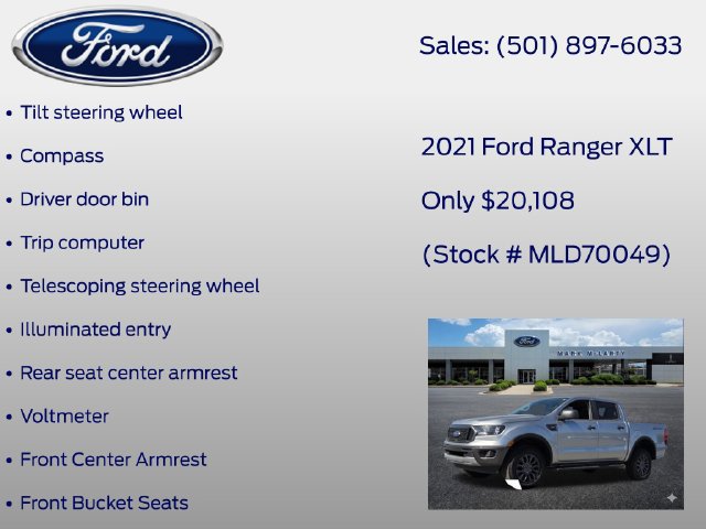 Certified 2021 Ford Ranger XLT w/ Equipment Group 302A High RWD image 26