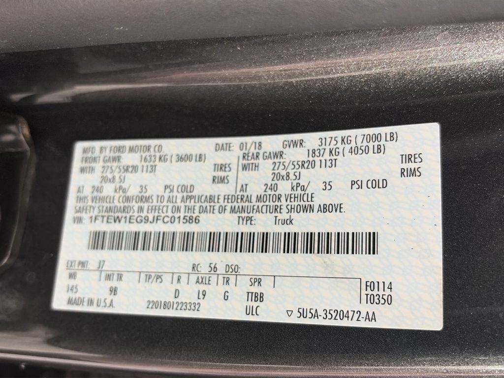 Certified 2018 Ford F150 Platinum w/ Equipment Group 701A Luxury AWD/4WD image 9