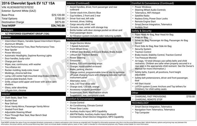 Used 2016 Chevrolet Spark LT image 4