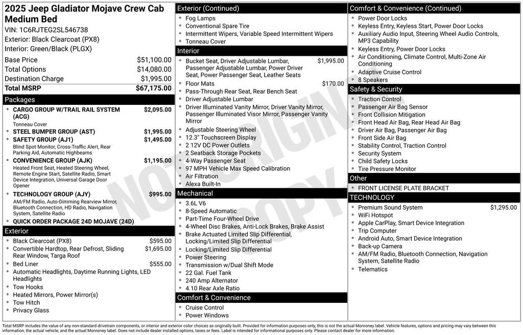 New 2025 Jeep Gladiator Mojave image 6