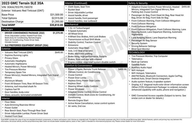Certified 2023 GMC Terrain SLE w/ Driver Convenience Package AWD/4WD image 6