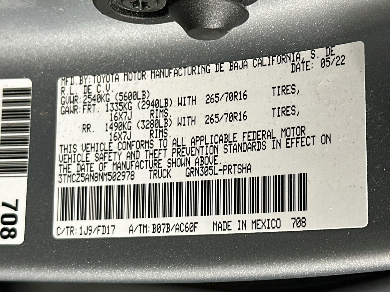 Certified 2022 Toyota Tacoma 4x4 Double Cab image 30