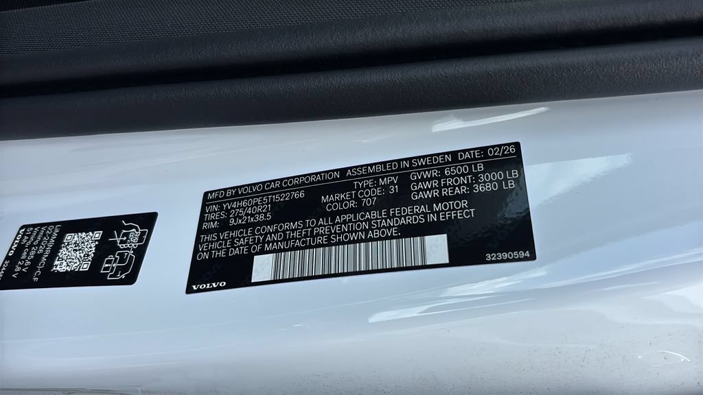 New 2026 Volvo XC90 T8 Plus w/ Protection Package Premier AWD/4WD image 33