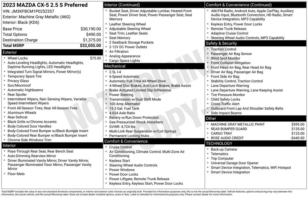 Used 2023 MAZDA CX-5 AWD 2.5 S w/ Preferred Package image 41