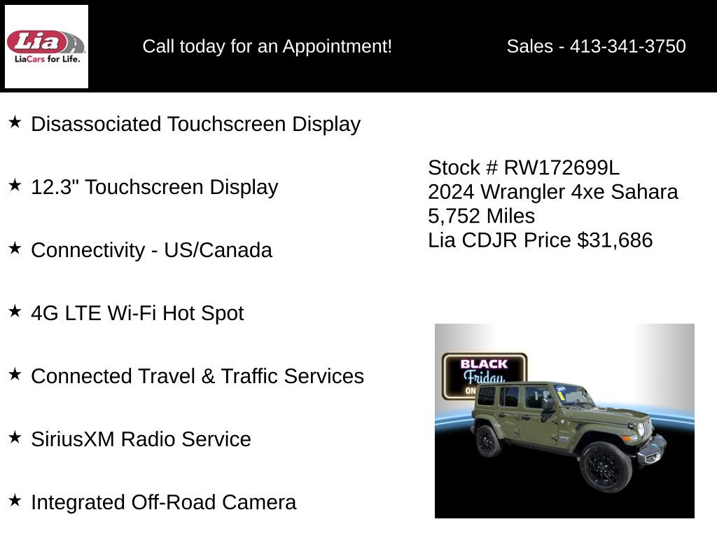 Certified 2024 Jeep Wrangler Unlimited Sahara w/ Technology Group AWD/4WD image 26