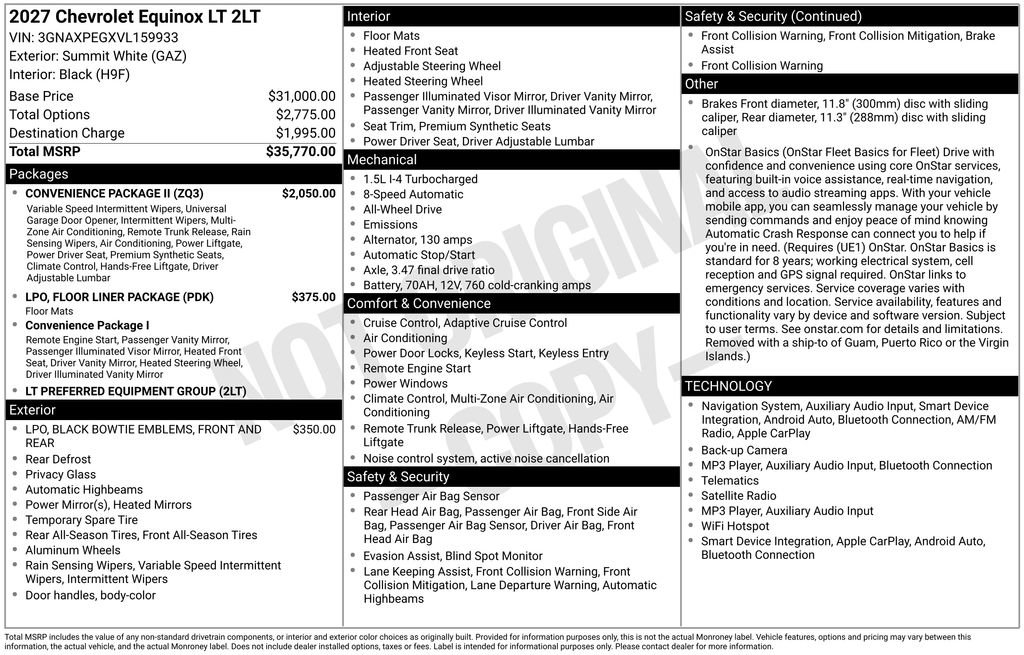 New 2027 Chevrolet Equinox LT w/ Convenience Package II AWD/4WD image 23