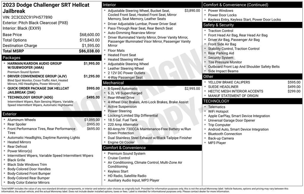 New 2023 Dodge Challenger SRT Hellcat image 15