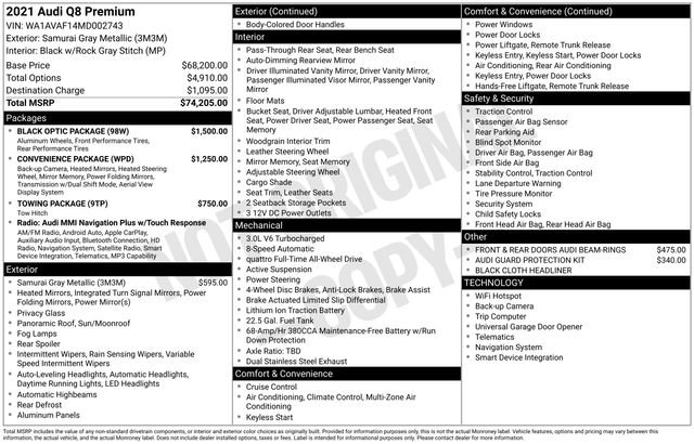 Used 2021 Audi Q8 Premium w/ Black Optic Package image 31