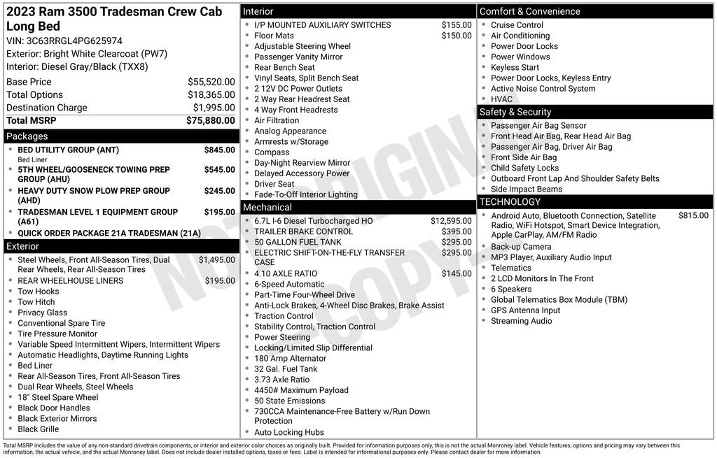 Used 2023 RAM 3500 Tradesman w/ Bed Utility Group AWD/4WD image 4