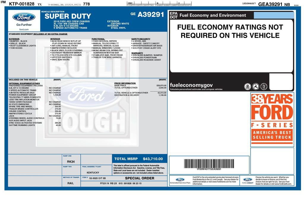 Used 2016 Ford F450 XL w/ Power Equipment Group RWD image 9