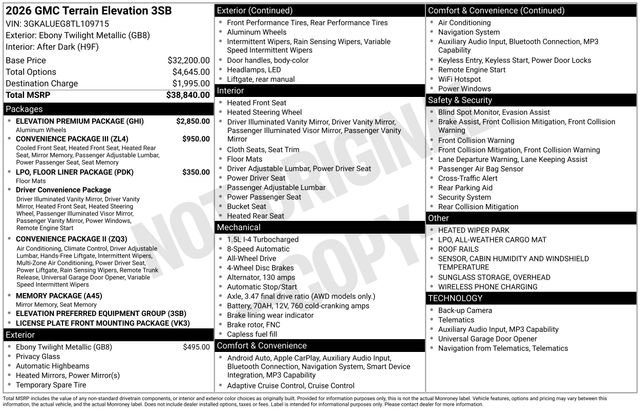Used 2026 GMC Terrain Elevation w/ Elevation Premium Package AWD/4WD image 20