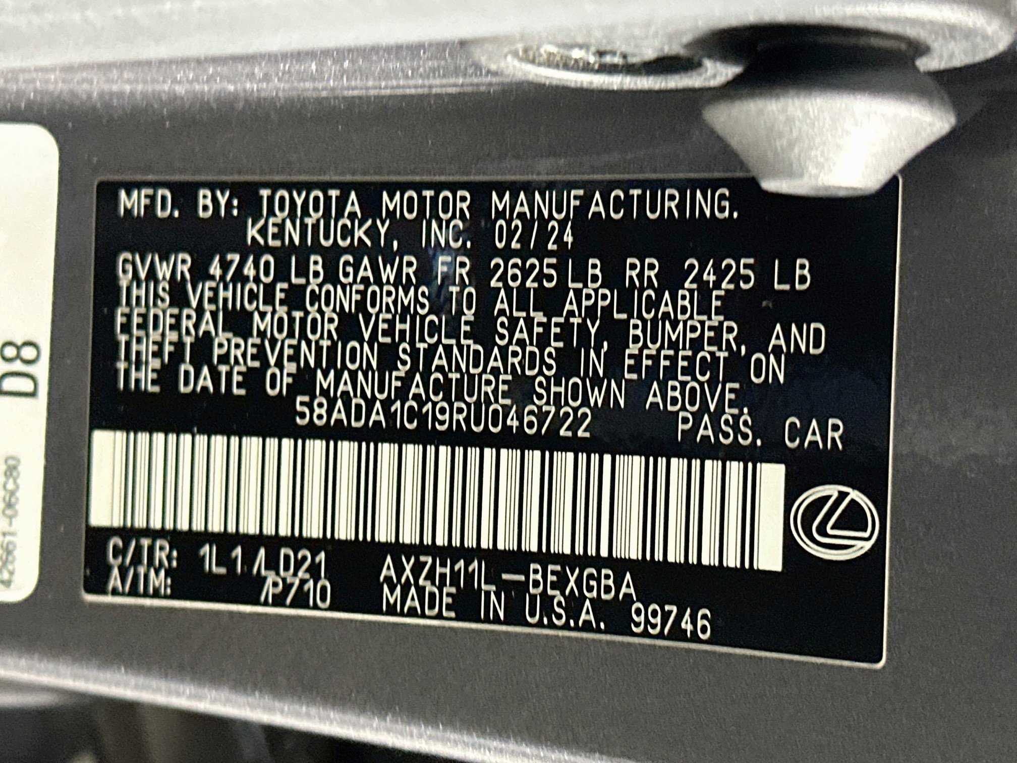Used 2024 Lexus ES 300h w/ Premium Package FWD image 12