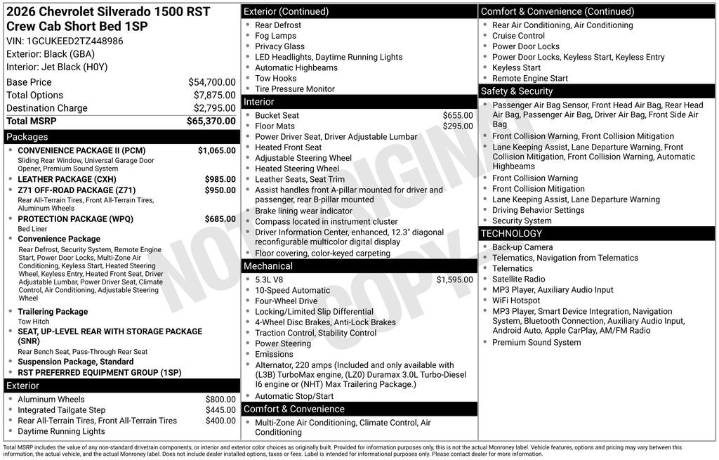 New 2026 Chevrolet Silverado 1500 RST w/ Convenience Package II AWD/4WD image 33