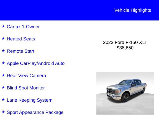 Used 2023 Ford F150 XLT w/ Equipment Group 302A High AWD/4WD image 2