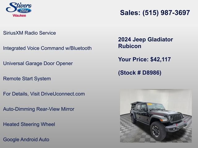 Used 2024 Jeep Gladiator Rubicon w/ Technology Group AWD/4WD image 29