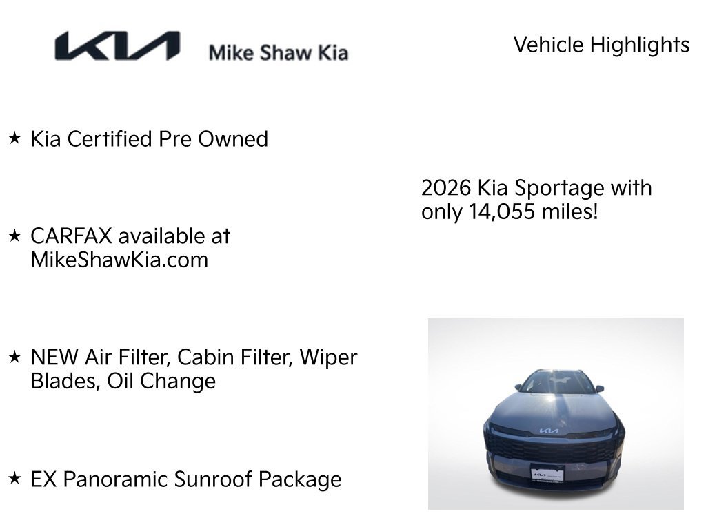 Certified 2026 Kia Sportage EX w/ EX Panoramic Sunroof Package AWD/4WD image 6