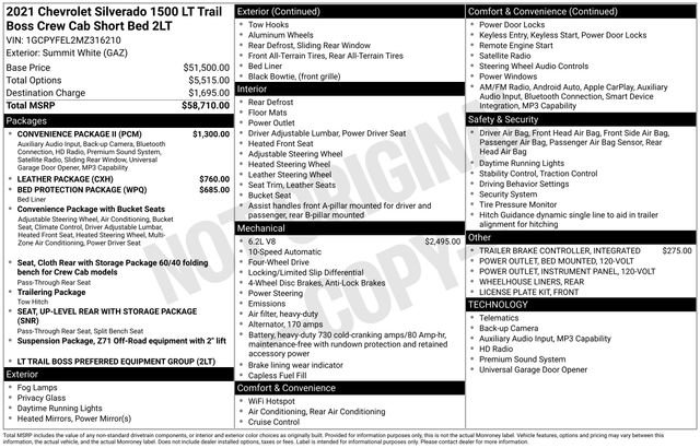 Used 2021 Chevrolet Silverado 1500 LT Trail Boss w/ Convenience Package II image 18