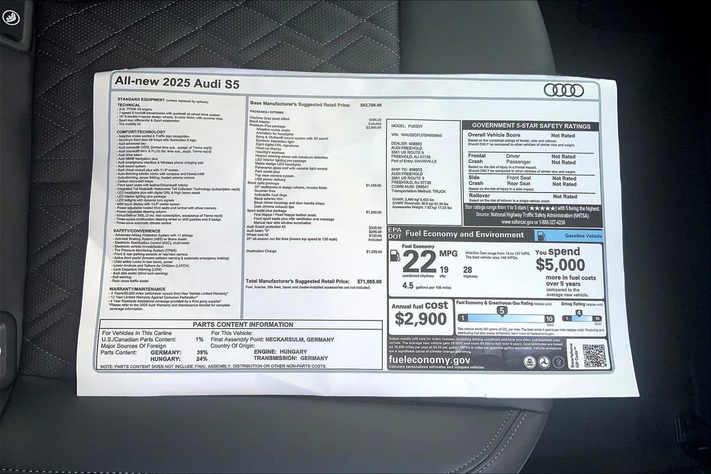 New 2025 Audi S5 Premium Plus image 18