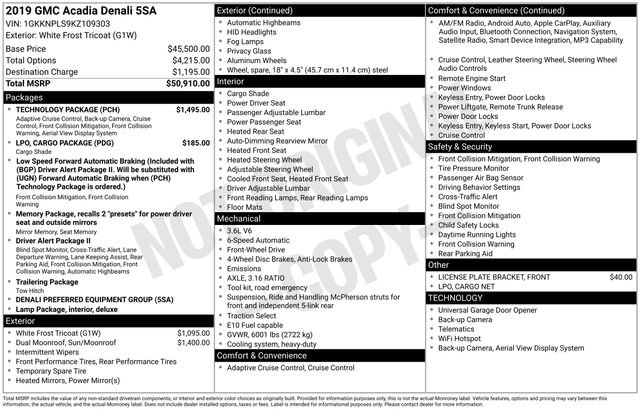 Used 2019 GMC Acadia Denali w/ Technology Package image 3