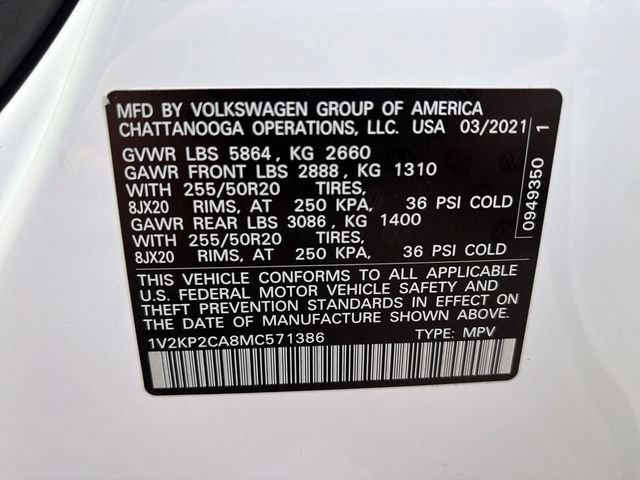 Used 2021 Volkswagen Atlas SE AWD/4WD image 33