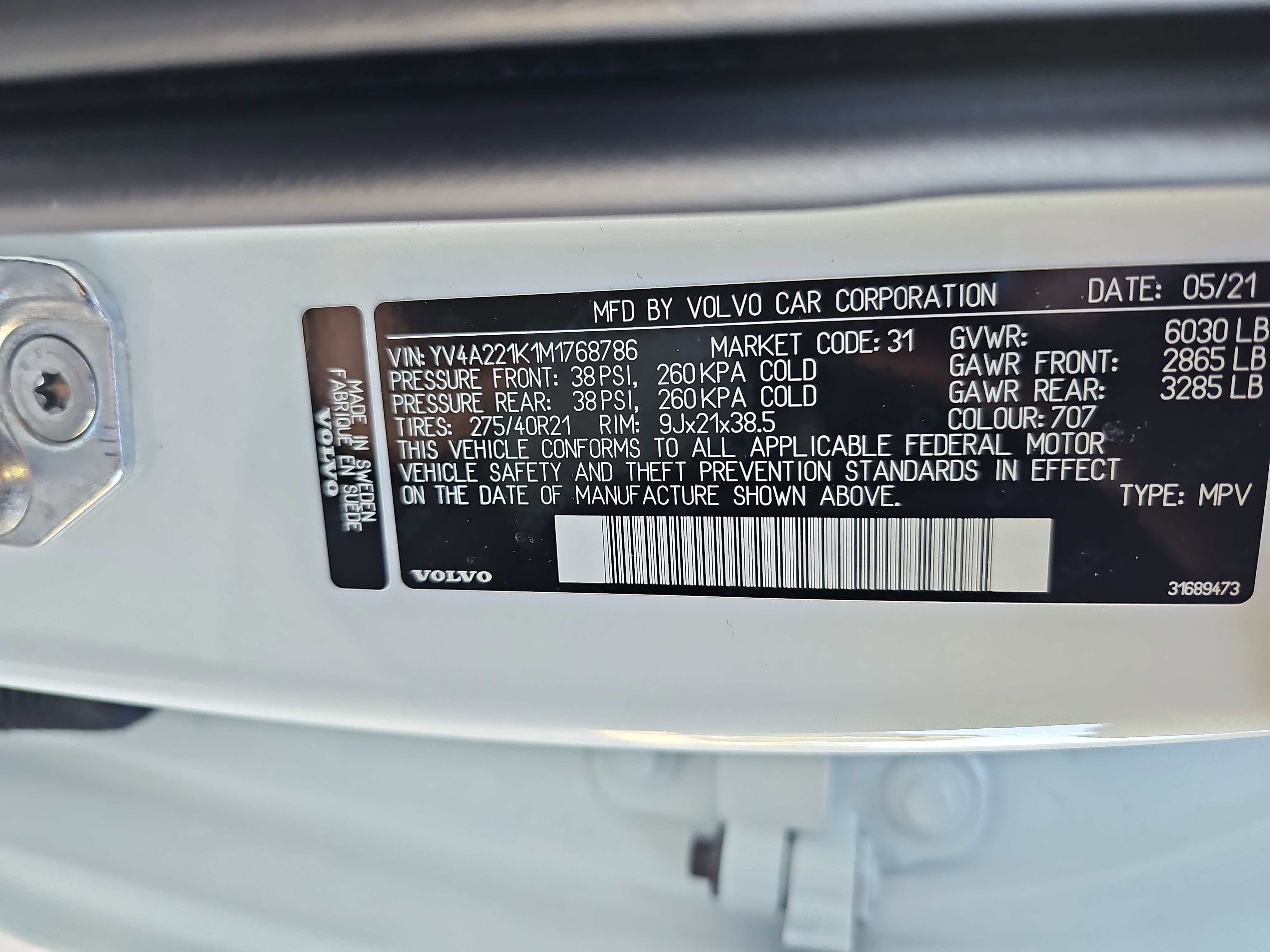 Used 2021 Volvo XC90 T6 Momentum image 38