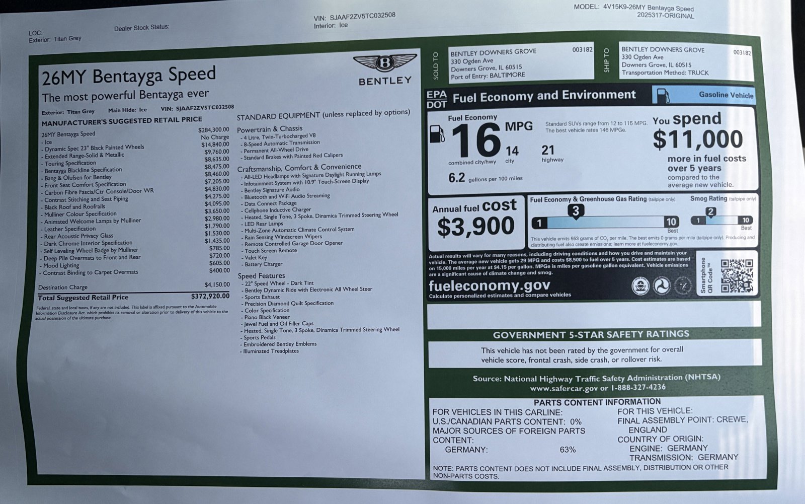 New 2026 Bentley Bentayga Speed AWD/4WD image 50