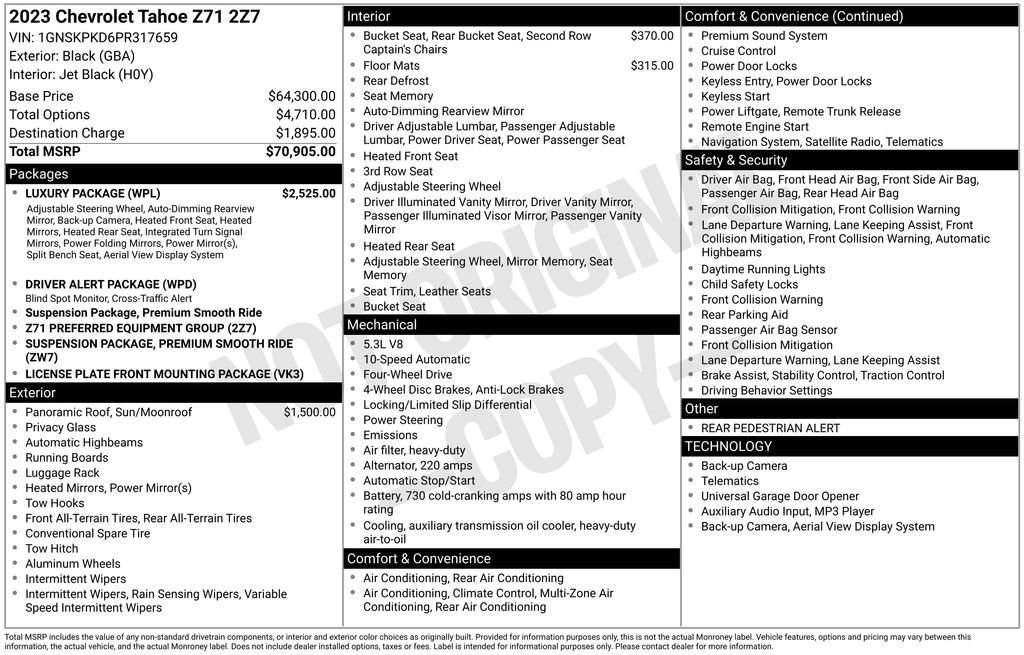 Certified 2023 Chevrolet Tahoe Z71 w/ Luxury Package image 3