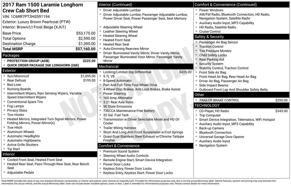 Used 2017 RAM 1500 Laramie Longhorn w/ Protection Group AWD/4WD image 4