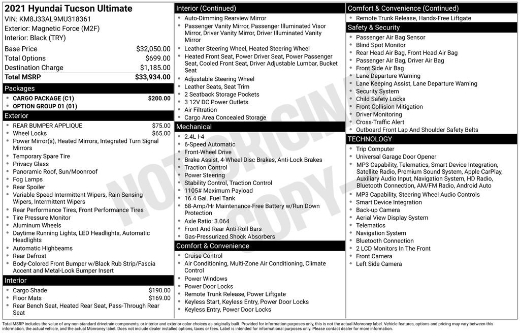 Used 2021 Hyundai Tucson Ultimate w/ Cargo Package FWD video 2