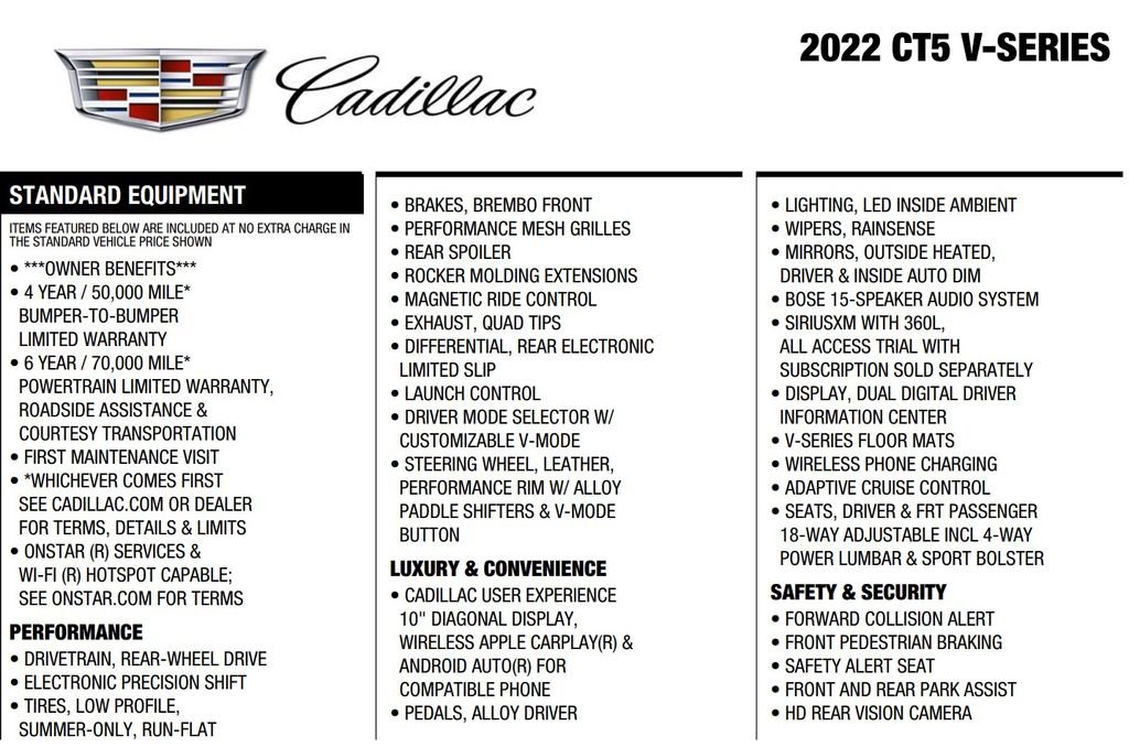 Used 2022 Cadillac CT5 V w/ Cold Weather Package RWD image 22