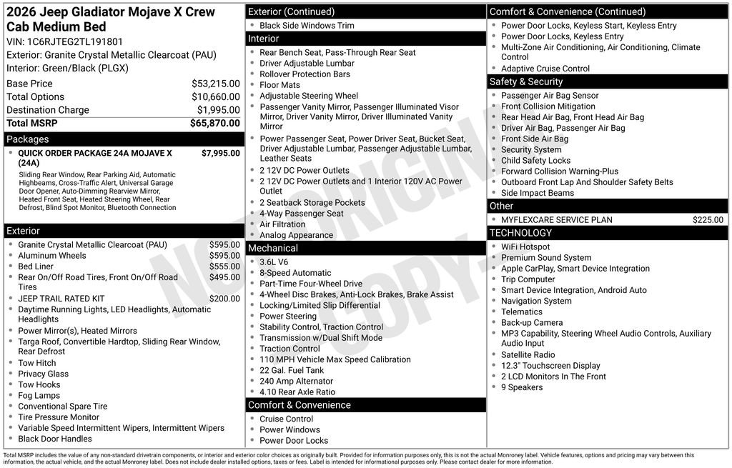 New 2026 Jeep Gladiator Mojave AWD/4WD image 38