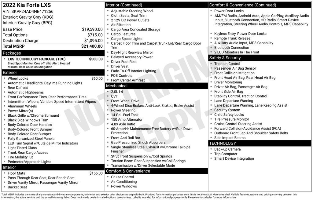 Used 2022 Kia Forte LXS w/ LXS Technology Package image 39
